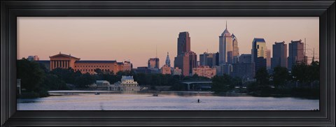 Framed Buildings on the waterfront, Philadelphia, Pennsylvania, USA Print