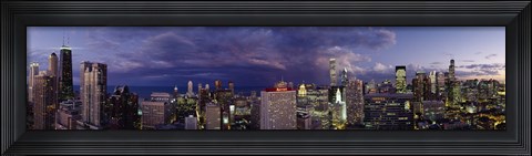 Framed Evening Chicago skyline, IL Print