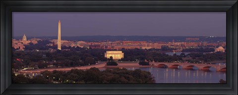 Framed USA, Washington DC, aerial, night Print