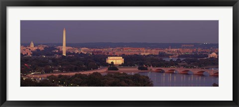 Framed USA, Washington DC, aerial, night Print