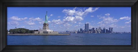 Framed Statue of Liberty and Twin Towers Print