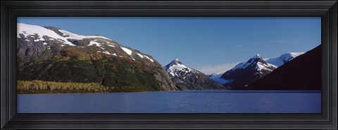 Framed Mountains at the seaside, Chugach National Forest, near Anchorage, Alaska, USA Print
