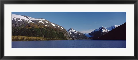 Framed Mountains at the seaside, Chugach National Forest, near Anchorage, Alaska, USA Print