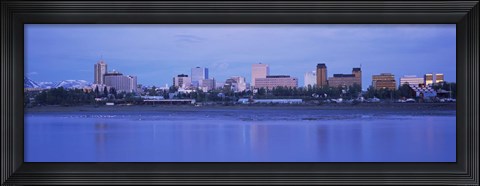 Framed Buildings at the waterfront, Anchorage, Alaska, USA Print