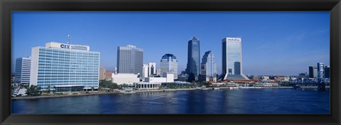 Framed Buildings at the waterfront, St. John&#39;s River, Jacksonville, Florida, USA Print