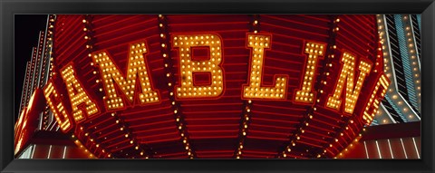 Framed Close-up of a neon sign of gambling, Las Vegas Print