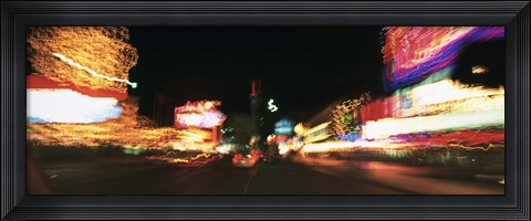 Framed Strip At Night, Las Vegas, Nevada, USA Print
