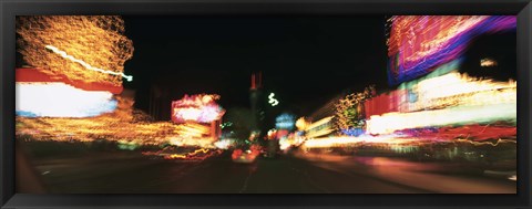 Framed Strip At Night, Las Vegas, Nevada, USA Print