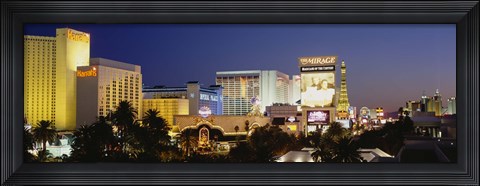 Framed Las Vegas at dusk, Nevada Print