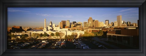 Framed USA, Colorado, Denver, High angle view of parking lot Print