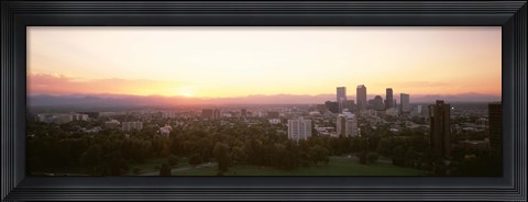 Framed Sunny Sky Behind Denver Colorado Print