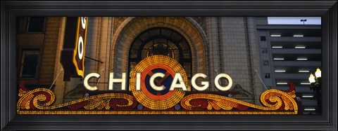 Framed Close-up of the entrance of a stage theater, Chicago Theater, Chicago, Illinois, USA Print