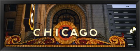 Framed Close-up of the entrance of a stage theater, Chicago Theater, Chicago, Illinois, USA Print