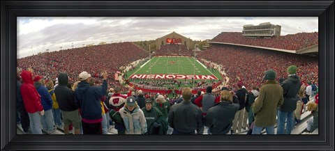Framed Spectators watching a football match at Camp Randall Stadium, University of Wisconsin, Madison, Dane County, Wisconsin, USA Print