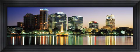 Framed Skyline At Dusk, Orlando, Florida, USA Print