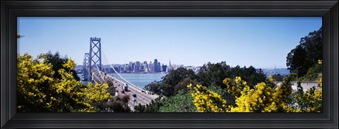 Framed Bay Bridge In San Francisco, San Francisco, California, USA Print