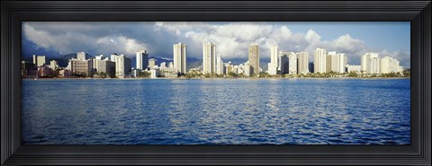 Framed Buildings at the waterfront, Honolulu Print