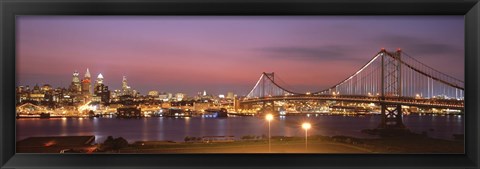 Framed Philadelphia at Night Print