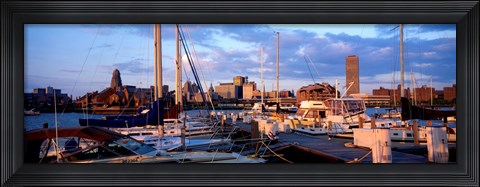 Framed Boats in Buffalo, New York Print