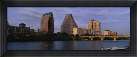 Framed Bridge over a river, Congress Avenue Bridge, Austin, Texas, USA Print