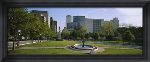 Framed Fountain In A Park, Austin, Texas, USA Print