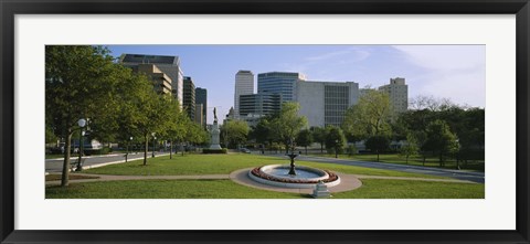 Framed Fountain In A Park, Austin, Texas, USA Print