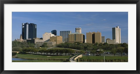 Framed Buildings in a city, Fort Worth, Texas Print