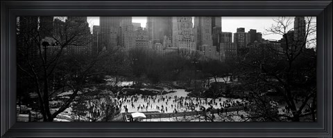 Framed Wollman Rink Ice Skating, Central Park, NYC, New York City, New York State, USA Print
