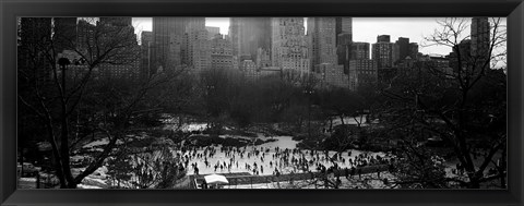 Framed Wollman Rink Ice Skating, Central Park, NYC, New York City, New York State, USA Print