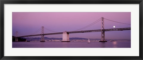 Framed Suspension bridge over a bay, Bay Bridge, San Francisco, California, USA Print