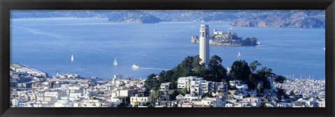 Framed San Francisco and Alcatraz Island Print