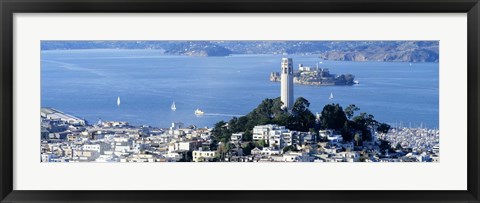 Framed San Francisco and Alcatraz Island Print