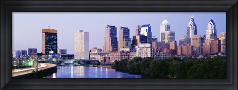 Framed Skyline View of Downtown Philadelphia Print