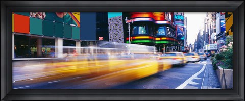 Framed Yellow Cabs in Times Square, NYC Print