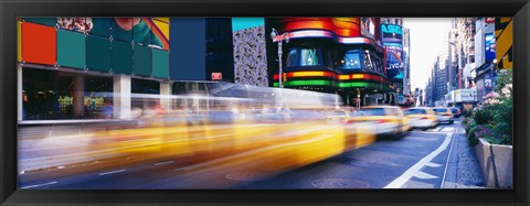 Framed Yellow Cabs in Times Square, NYC Print