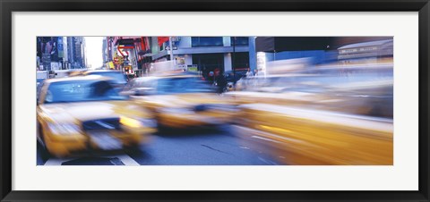 Framed Yellow taxis on the road, Times Square, Manhattan, New York City, New York State, USA Print