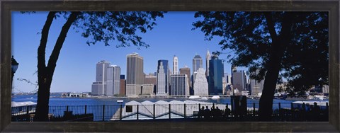 Framed Skyscrapers on the waterfront in Manhattan, New York City Print