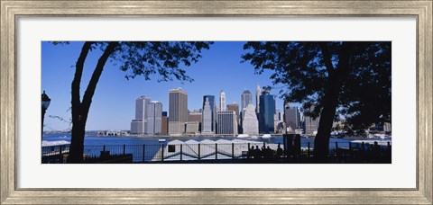 Framed Skyscrapers on the waterfront in Manhattan, New York City Print