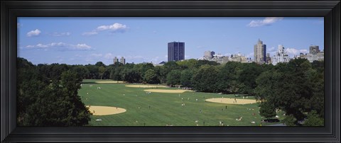 Framed High angle view of the Great Lawn, Central Park, Manhattan, New York City, New York State, USA Print