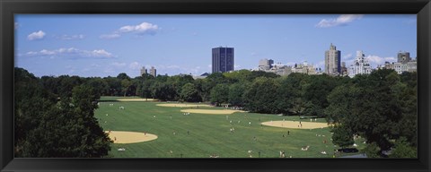 Framed High angle view of the Great Lawn, Central Park, Manhattan, New York City, New York State, USA Print