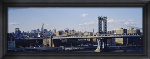 Framed Bridge over a river, Manhattan Bridge, Manhattan, New York City Print