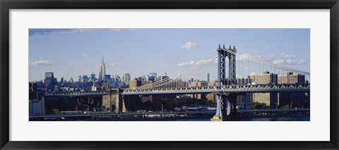 Framed Bridge over a river, Manhattan Bridge, Manhattan, New York City Print