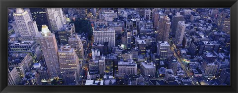 Framed Aerial View Of Buildings In A City, Manhattan, NYC, New York City, New York State, USA Print