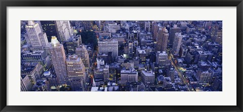 Framed Aerial View Of Buildings In A City, Manhattan, NYC, New York City, New York State, USA Print