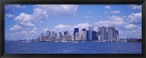 Framed Skyscrapers on the waterfront, Manhattan Print