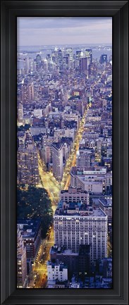 Framed Aerial View of Traffic Through Manhattan (vertical) Print