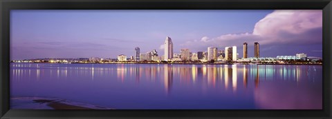 Framed USA, California, San Diego, Financial district Print