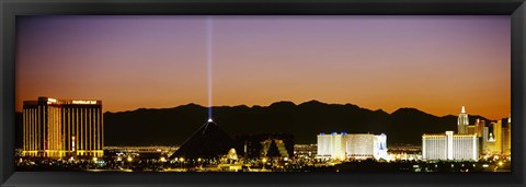 Framed Mandalay Bay and Luxor at night, Las Vegas, Nevada Print
