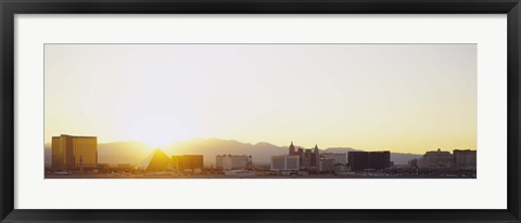 Framed Sunrise over a city, Las Vegas, Nevada, USA Print