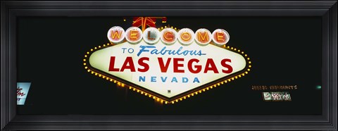 Framed Las Vegas neon sign, Nevada Print